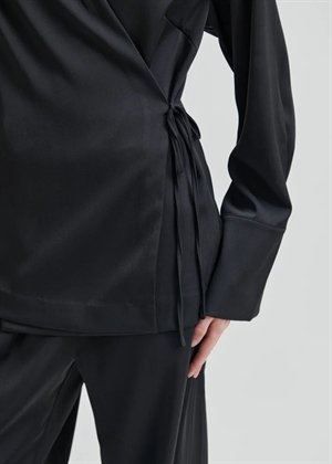 Glari wrap skjorte Black Sand Second Female 